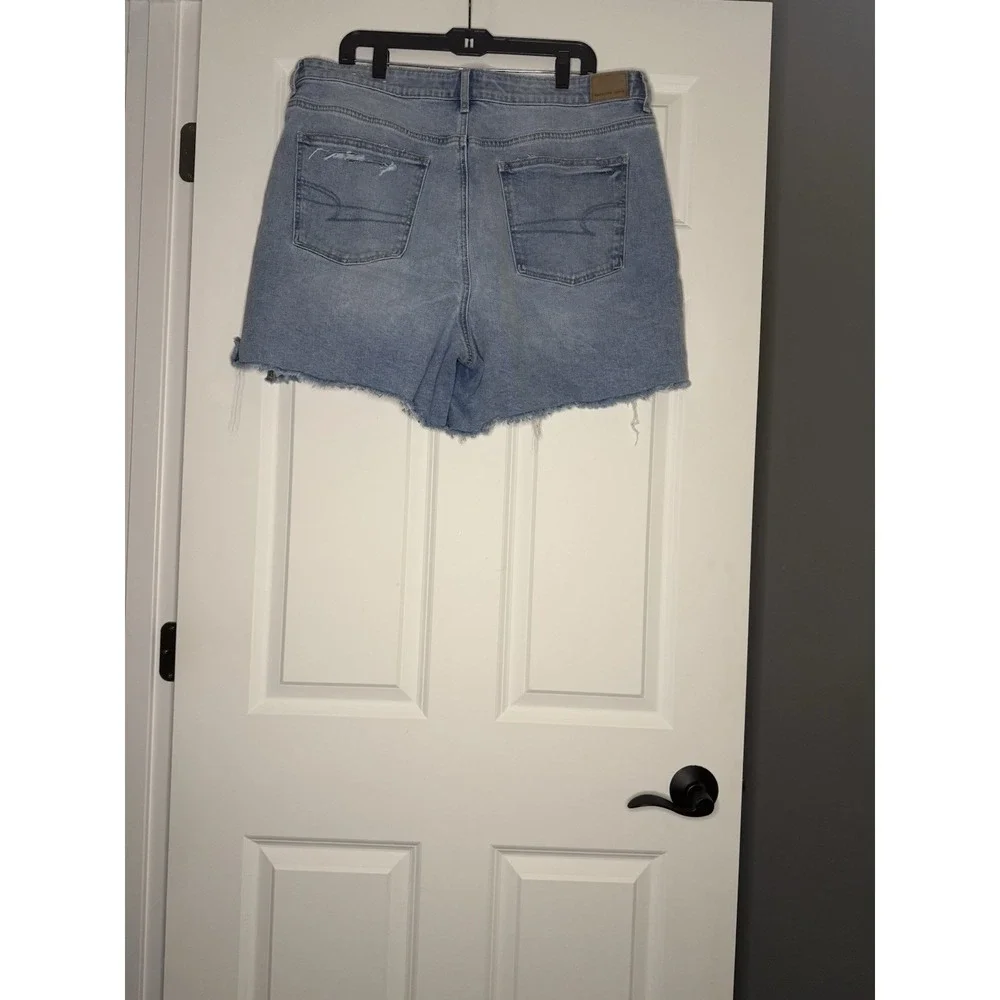 American Eagle Stretch Highest Rise Baggy Denim Jean Shorts 18 - Picture 2 of 2